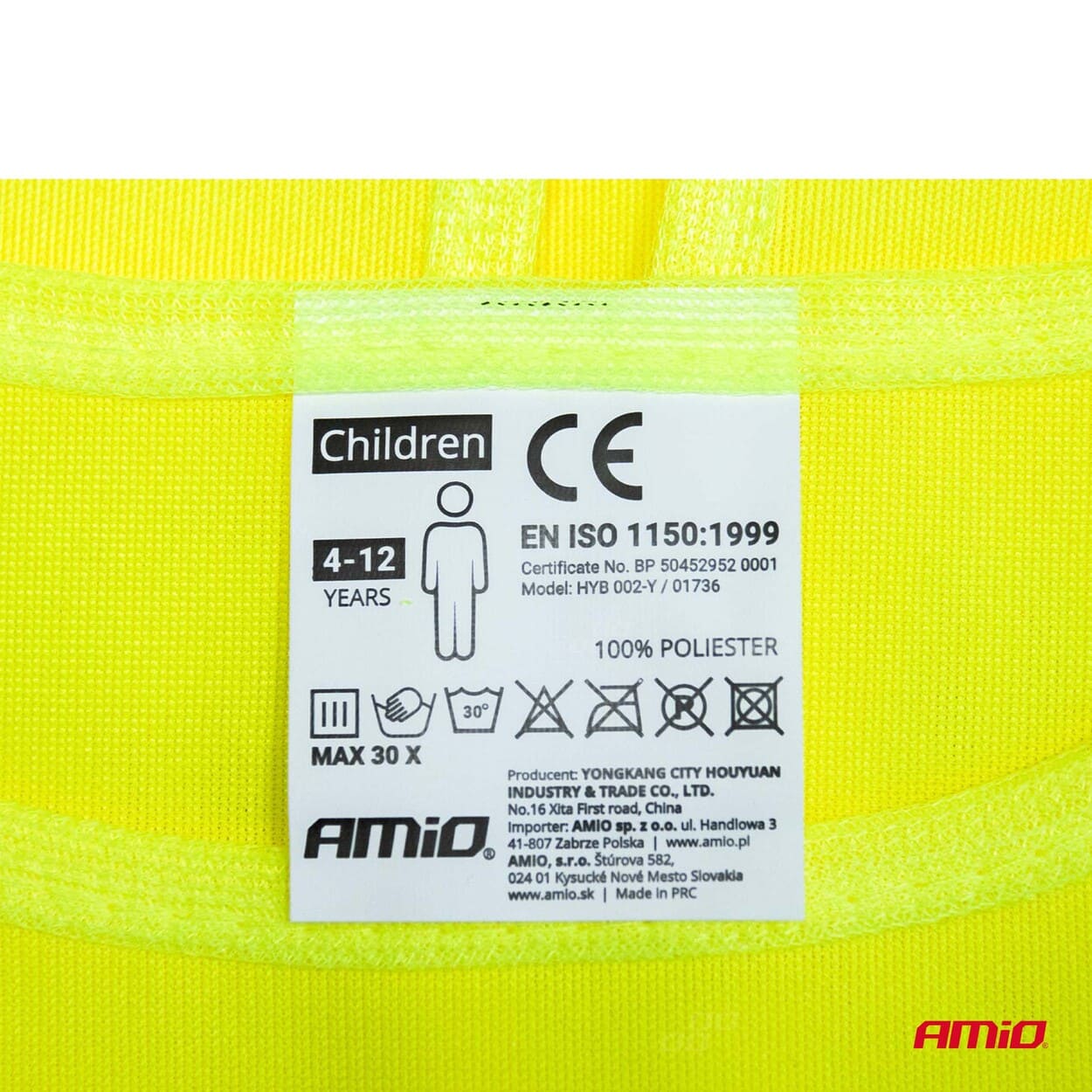 Gilet de sécurité jaune pour enfant