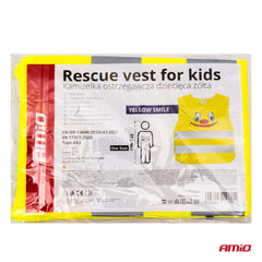 Gilet de sécurité jaune pour enfants avec larges bandes réfléchissantes