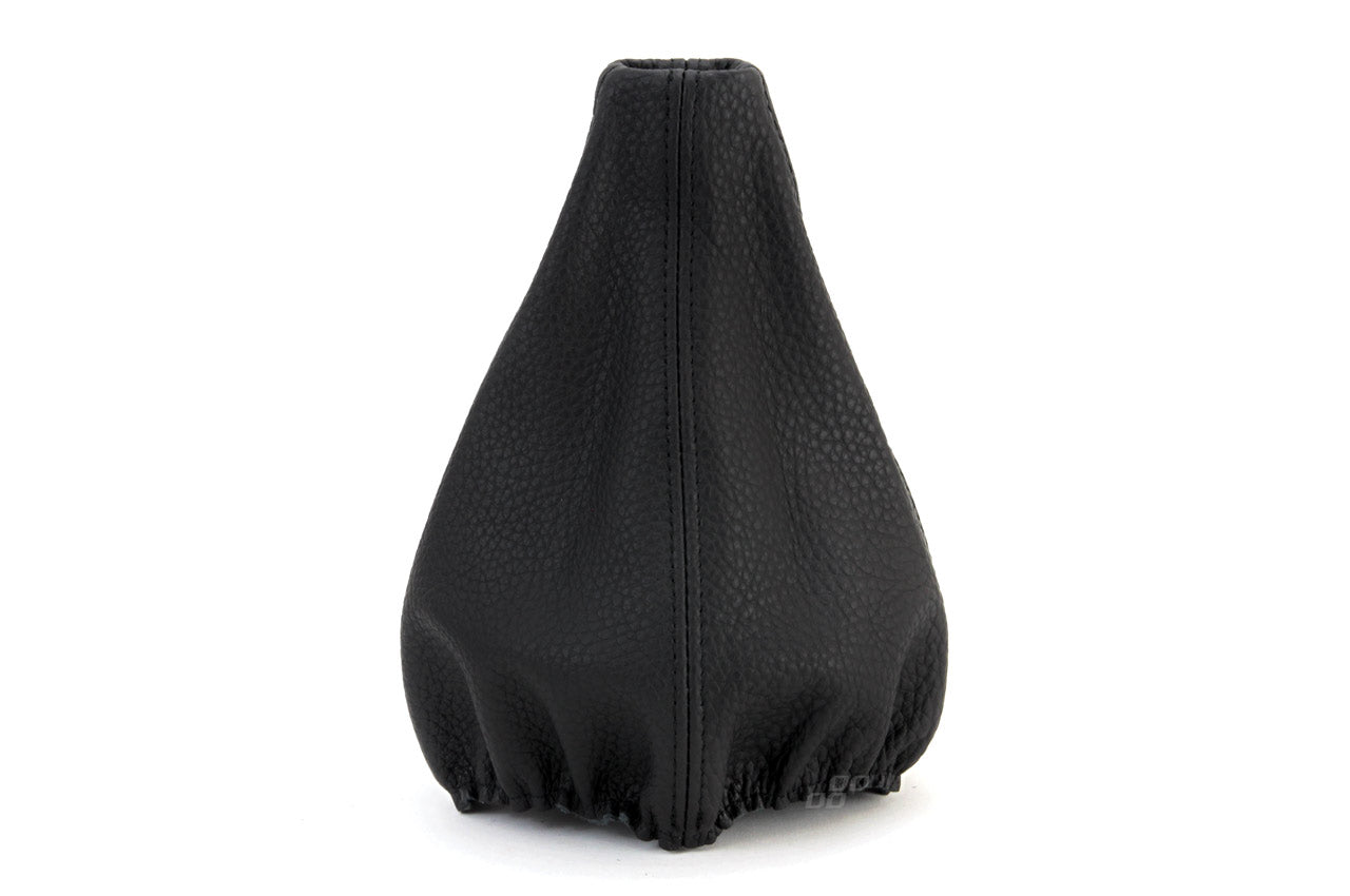 Soufflet de levier de vitesse en cuir noir avec surpiqûres noires