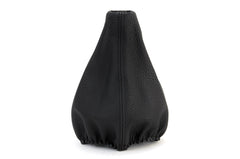 Soufflet de levier de vitesse en cuir noir avec surpiqûres noires