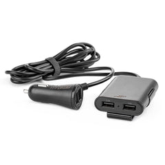 Chargeur USB pour voiture avec prises à l’avant et à l’arrière et quatre ports USB