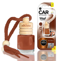 Désodorisant voiture Aroma Wood Antitabacco avec flacon en verre et bouchon en bois