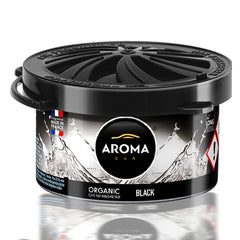 Aroma Organic Black parfum de voiture en boîte en aluminium