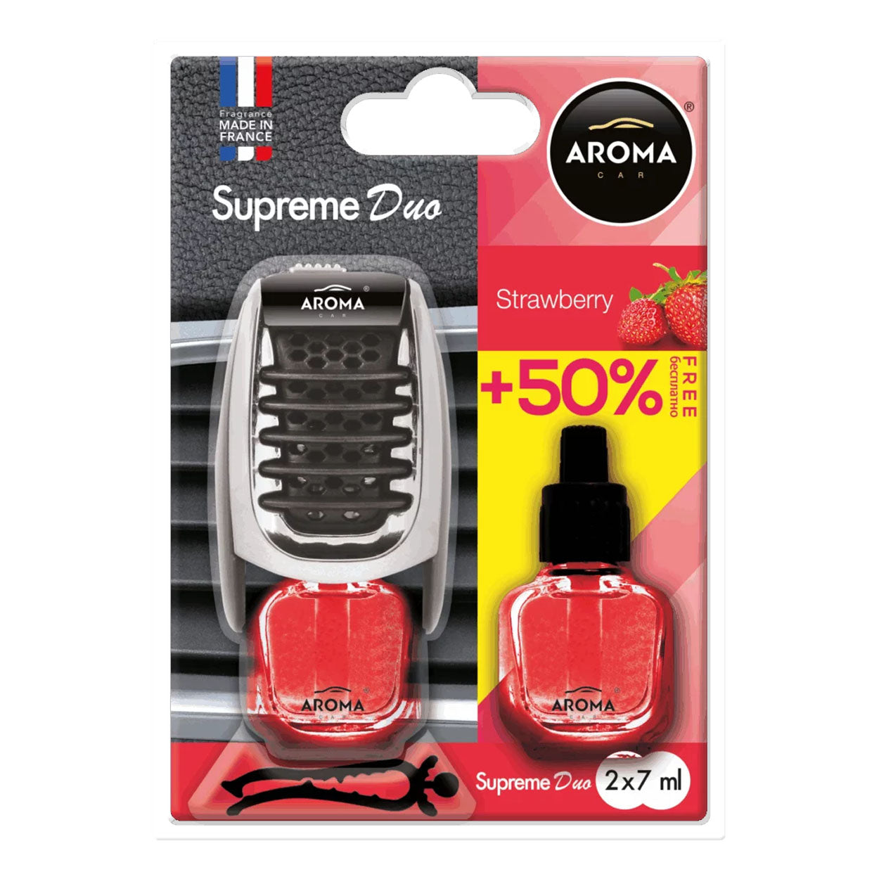 Aroma Car Supreme Duo Strawberry parfum pour voiture au délicieux parfum de fraise