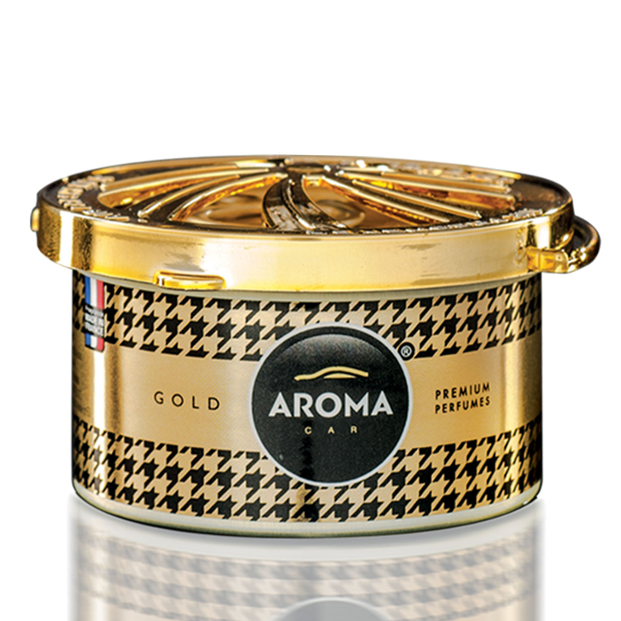 Désodorisant voiture Aroma Prestige Organic Gold en boîte