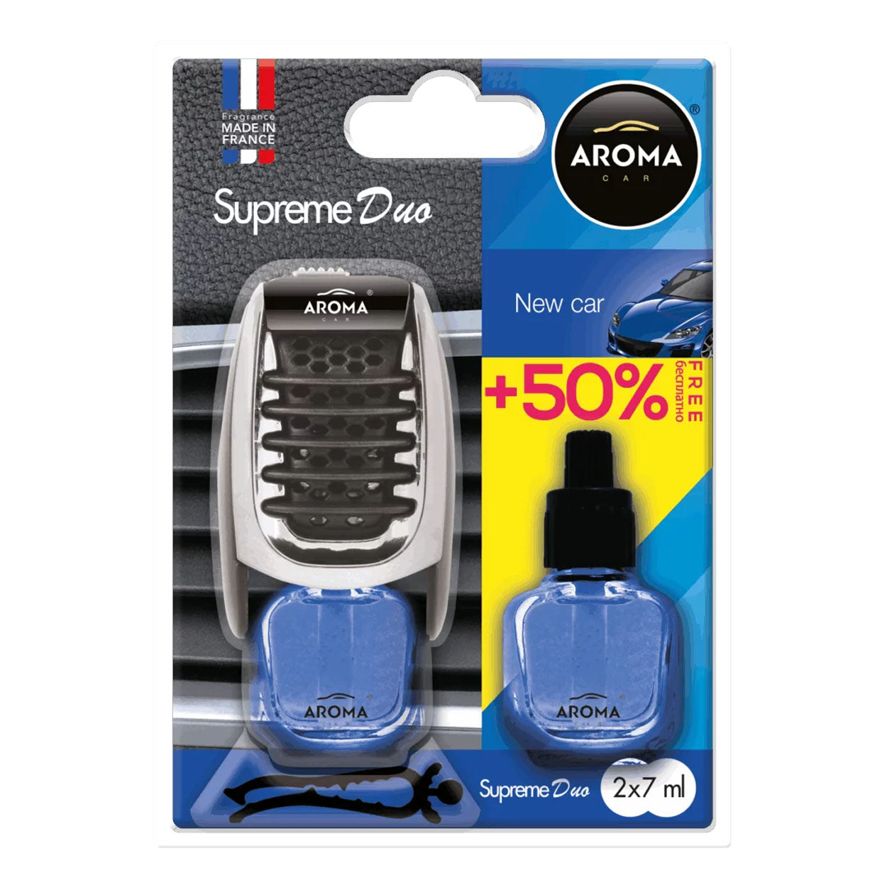 Aroma Car Supreme Duo New Car parfum pour voiture avec flacon supplémentaire
