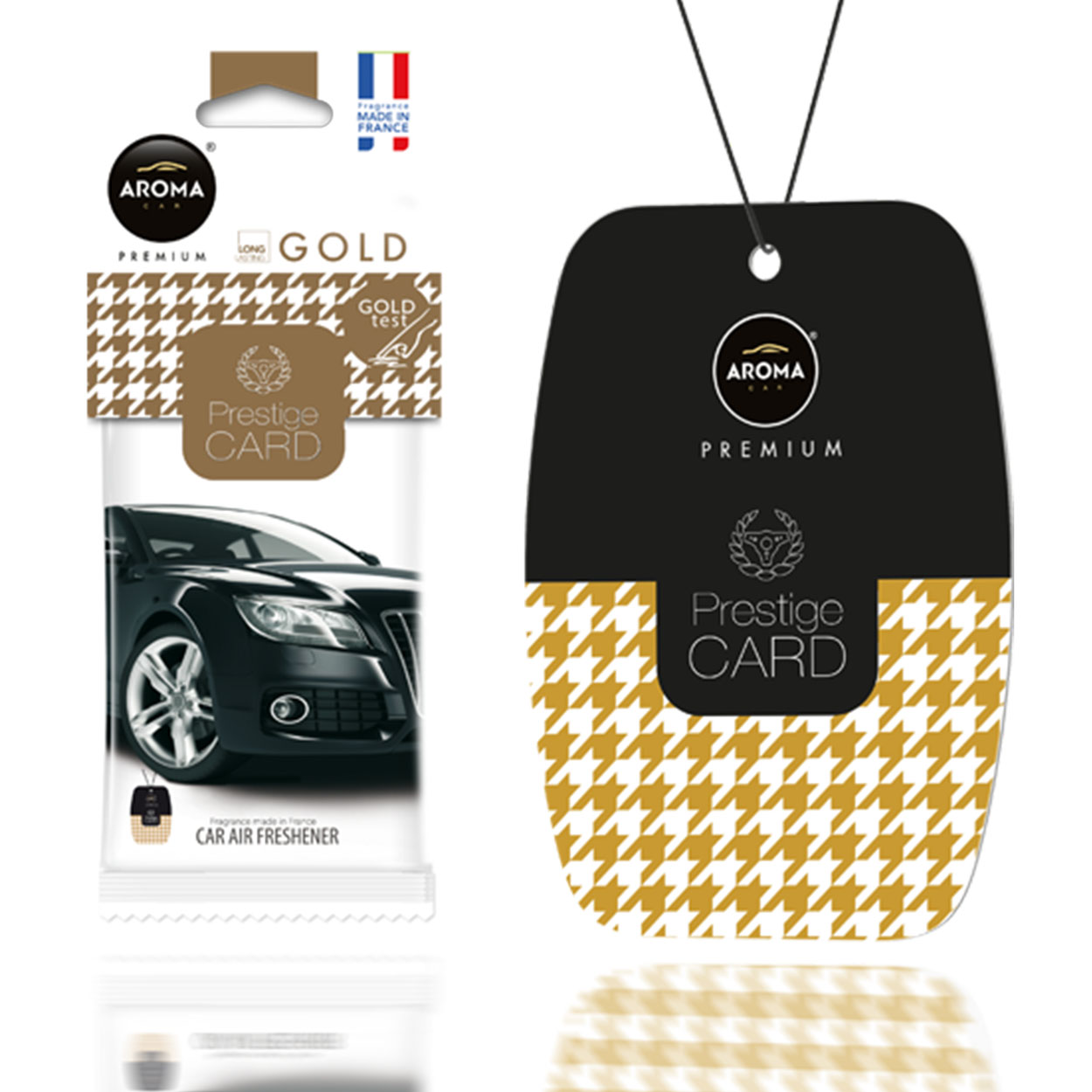 Aroma Prestige Card Gold désodorisant suspendu pour voiture
