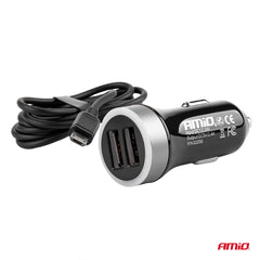 Chargeur USB pour voiture avec entrée 12/24 V