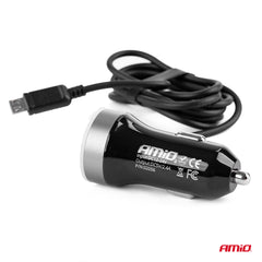 Chargeur USB avec microUSB et deux ports USB