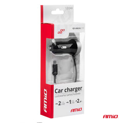 Chargeur USB pour voiture avec 2 x 1,2 A ou 1 x 2,4 A