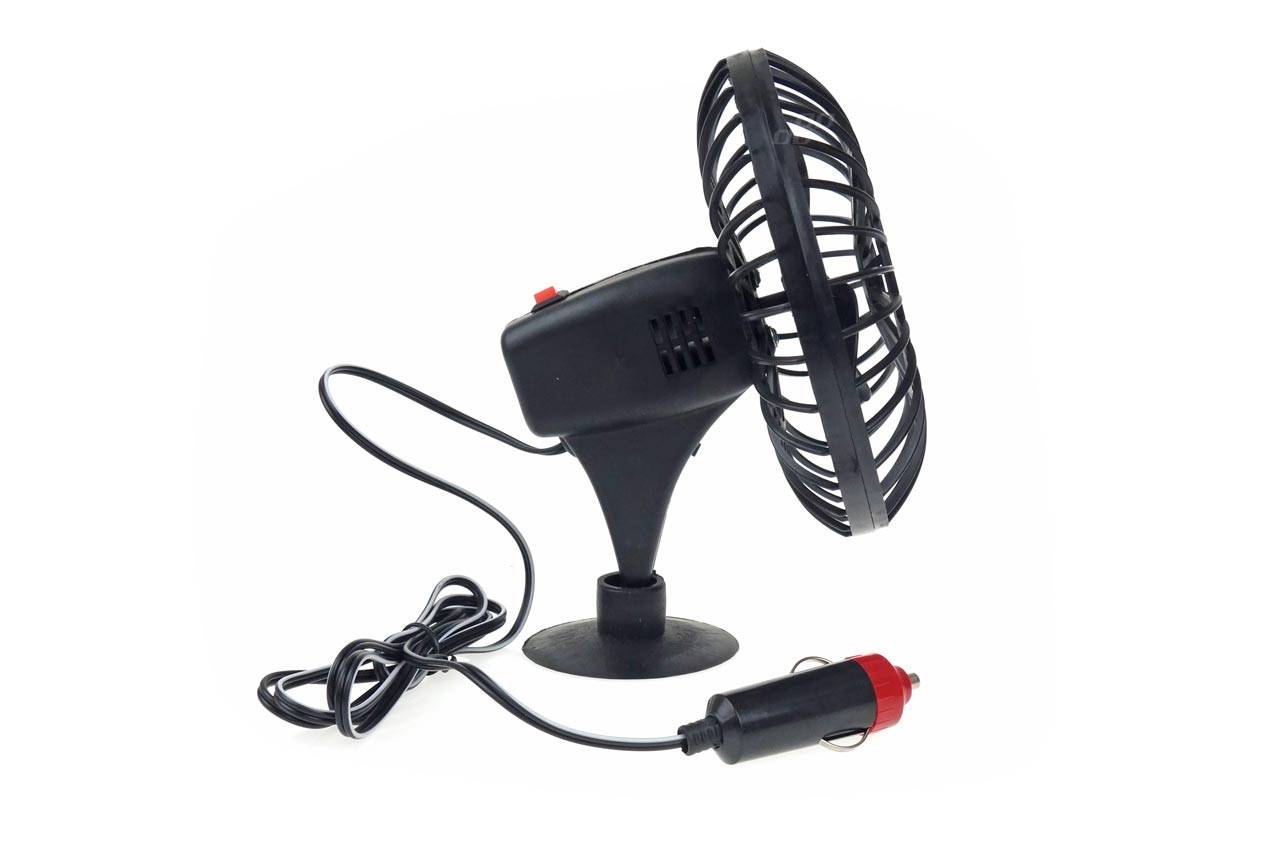 Bilventilator med sugekop og 12 V-tilslutning