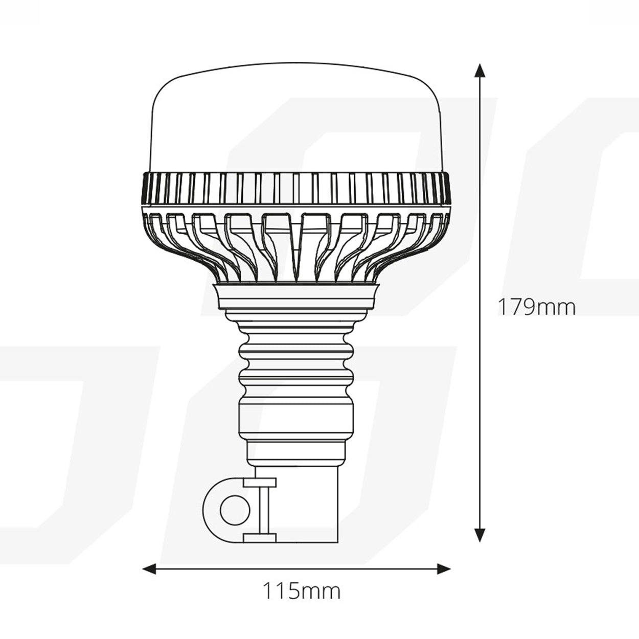 LED-advarselslygte med 12-24 V spænding