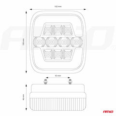 Feu arrière combiné LED avec éclairage de plaque