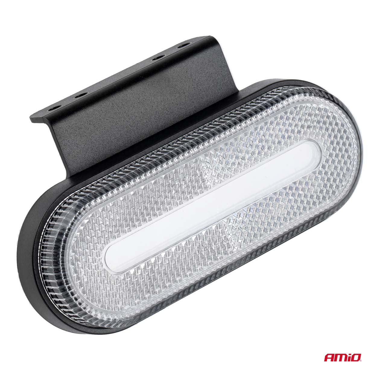 Oval hvid LED-markeringslygte set fra siden