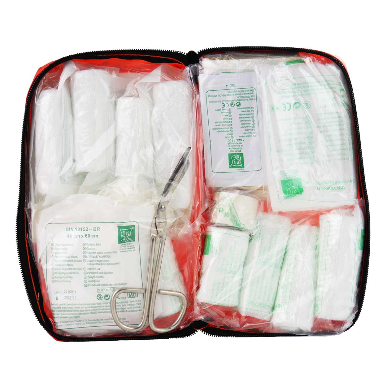 Contenu de la trousse de premiers secours DIN 13164