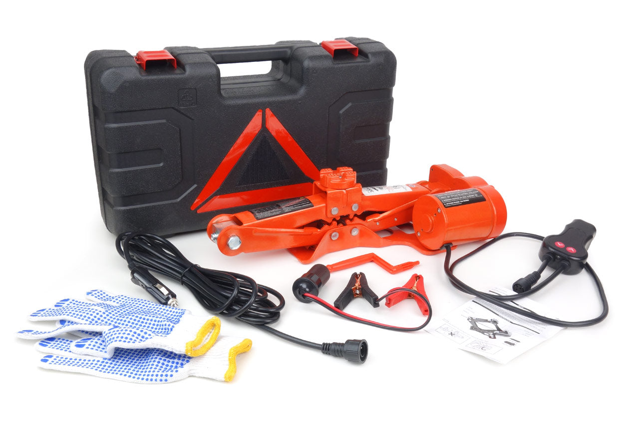 Cric ciseau électrique et accessoires inclus dans le kit