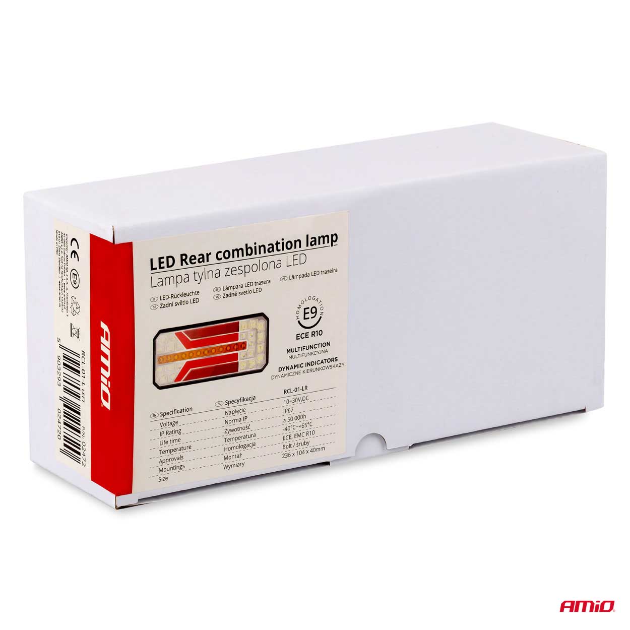 Feu arrière combiné LED avec feu antibrouillard arrière