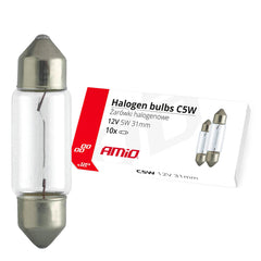 Ampoules halogènes navette C5W 31 mm 12 V 5 W, lot de 10