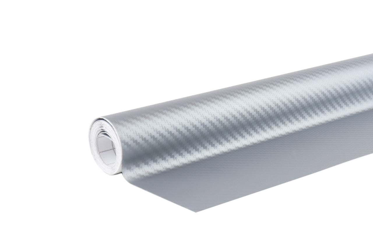 Sølvfarvet 3D carbonfolie med struktureret overflade
