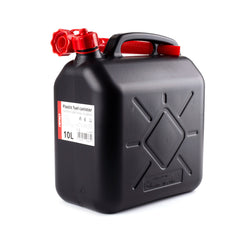 Jerrycan de carburant 10 L noir avec entonnoir