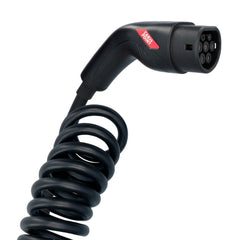 Câble de recharge spiralé Carpoint pour voiture électrique Type 2 vers Type 2, 16 A, triphasé, 6 mètres 