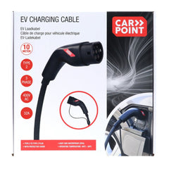 Câble de recharge Carpoint pour voitures électriques Type 2 à 2, 32 A, triphasé, 10 mètres 