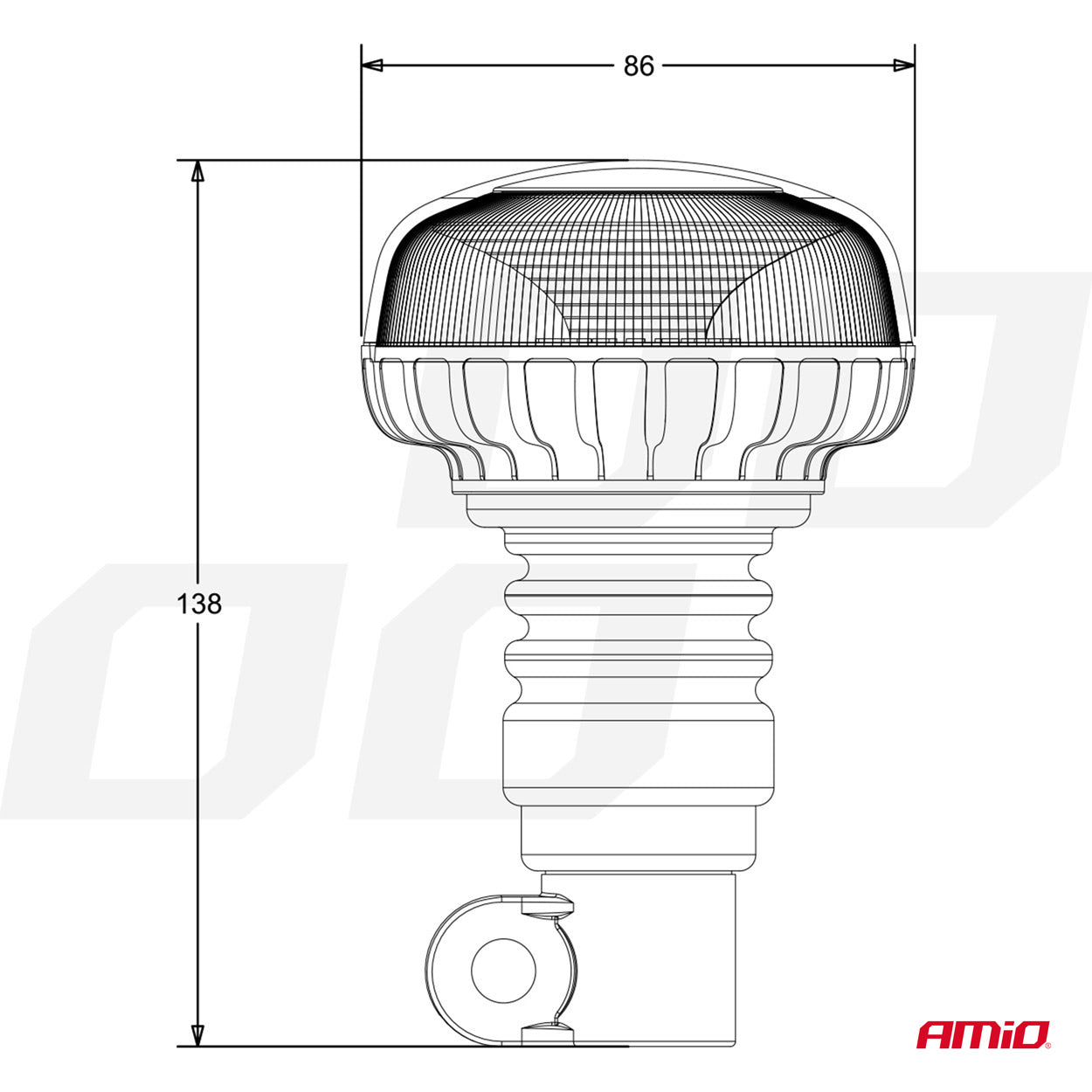 LED-advarselslampe til 12-24 V installation