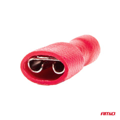Cosses plates femelles rouges isolées pour montage sur câble