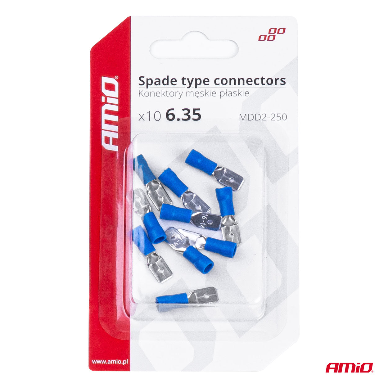 Cosses plates bleues de 6,35 mm de largeur