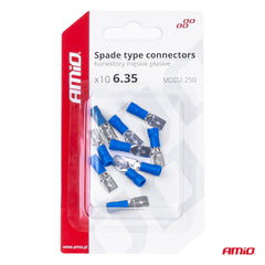 Cosses plates bleues de 6,35 mm de largeur
