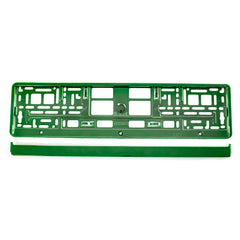 Cadre de plaque d’immatriculation vert métallisé, lot vue de face