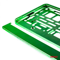 Cadre de plaque d’immatriculation vert métallisé en plastique