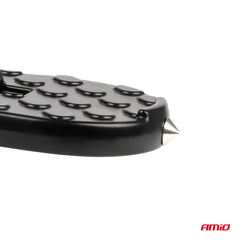 Marchepied noir pour toit de voiture en aluminium et plastique