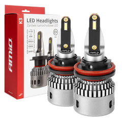 LED-pærer K3 til H8, H9, H11 og H16 med 6000K lys