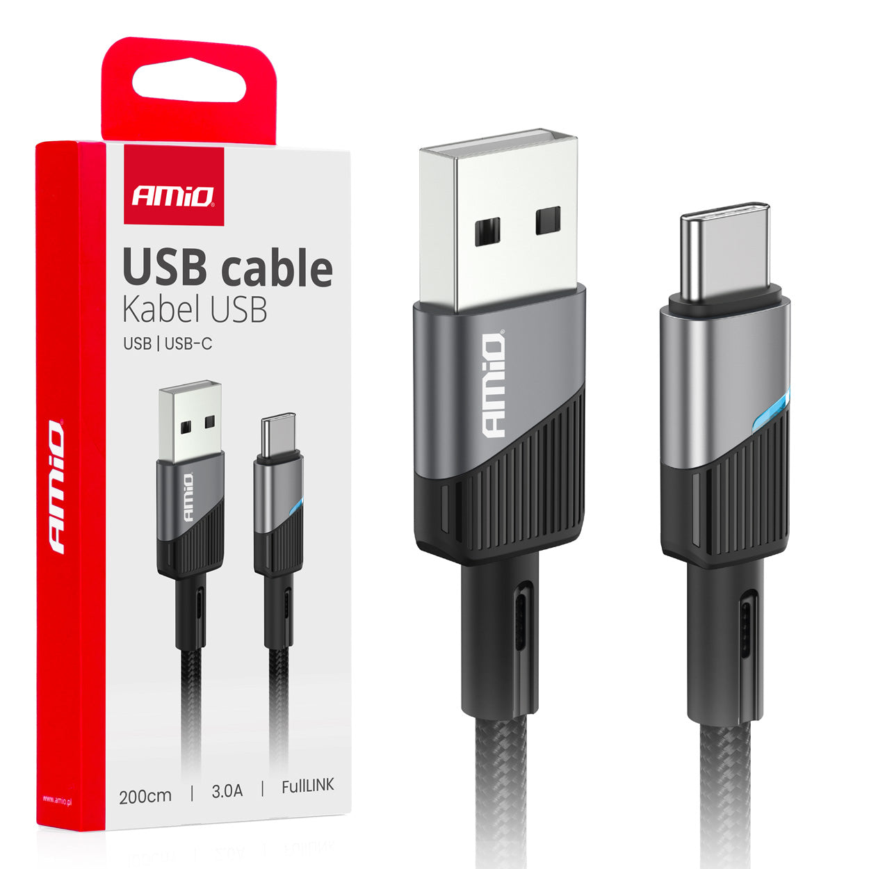 USB-A til USB-C-kabel på 200 cm