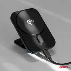 Trådløs Qi2 15W biloplader og mobilholder