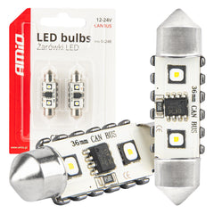 LED CANBUS-pærer C5W Festoon 36 mm med hvidt lys