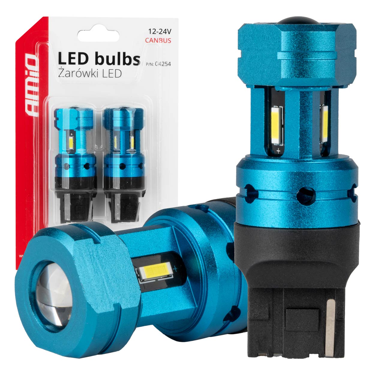 LED-pære T20 7440 W21W med hvidt lys