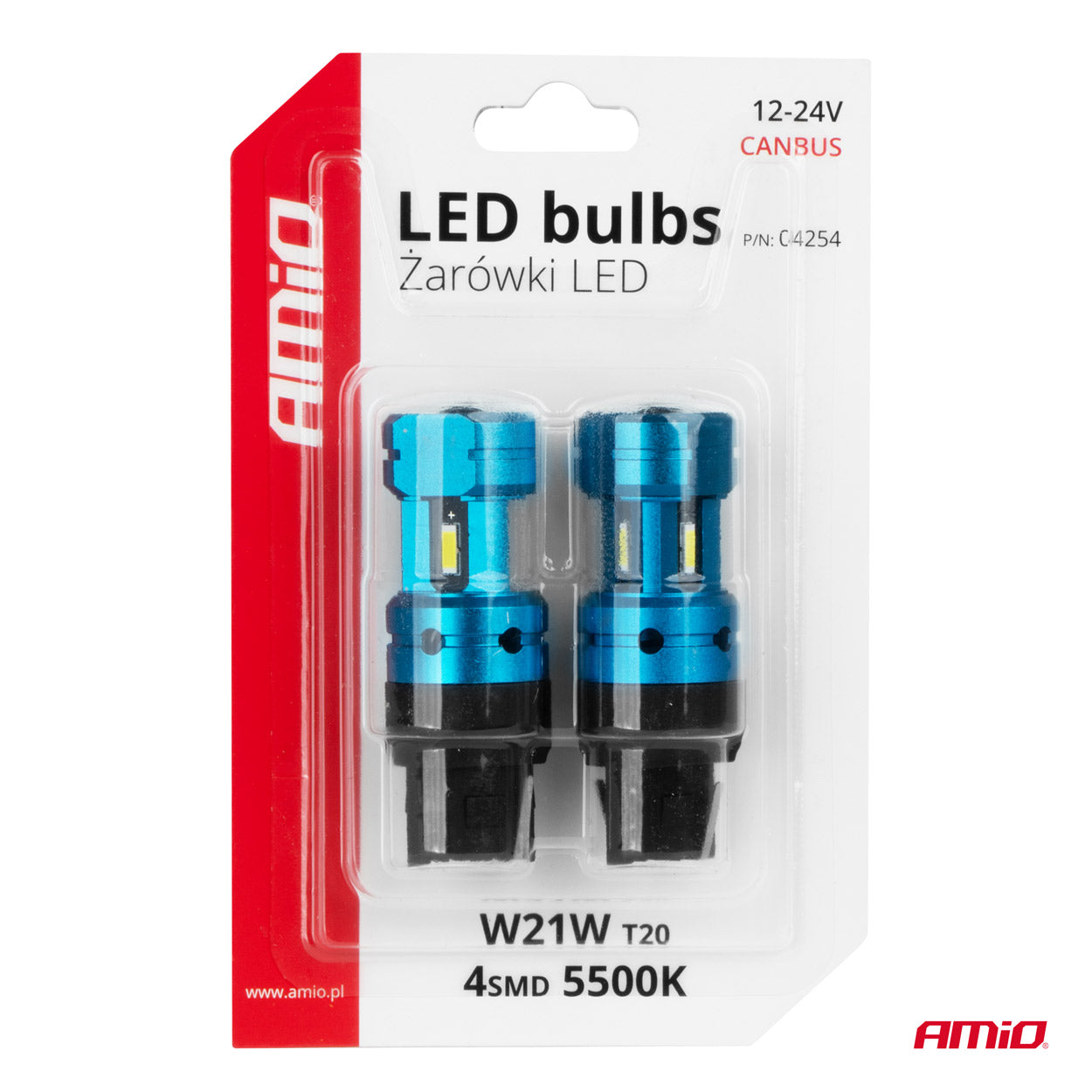 Hvid LED-pære T20 7440 W21W