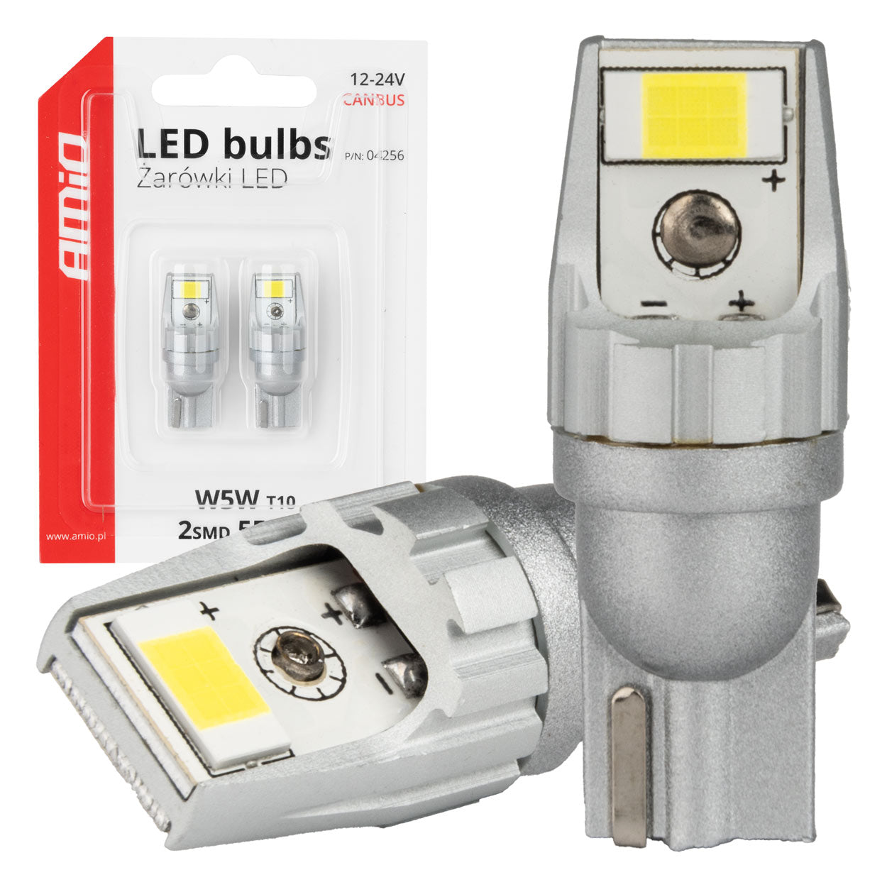 LED-pære T10 W5W CANBUS med 2 SMD 3570 LED'er