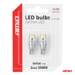 Kompakt T10 W5W LED-pære med CANBUS-teknologi