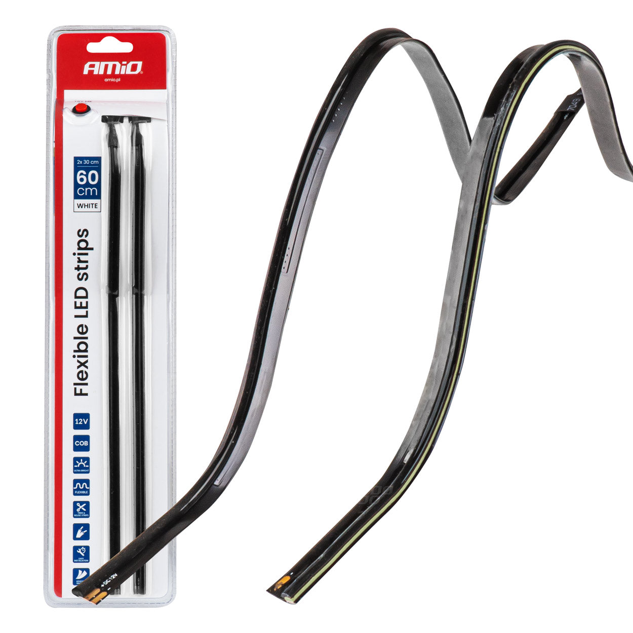 Fleksible LED COB-sidestrips med hvidt lys