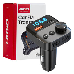FM-transmitter med Bluetooth, USB-A og USB-C til bil