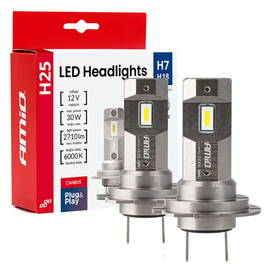 Ampoules de phare LED H7 et H18 avec CANBUS, série H25