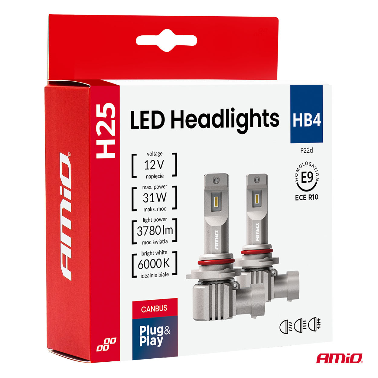 LED-forlygtepære HB4 9006 12 V 31 W