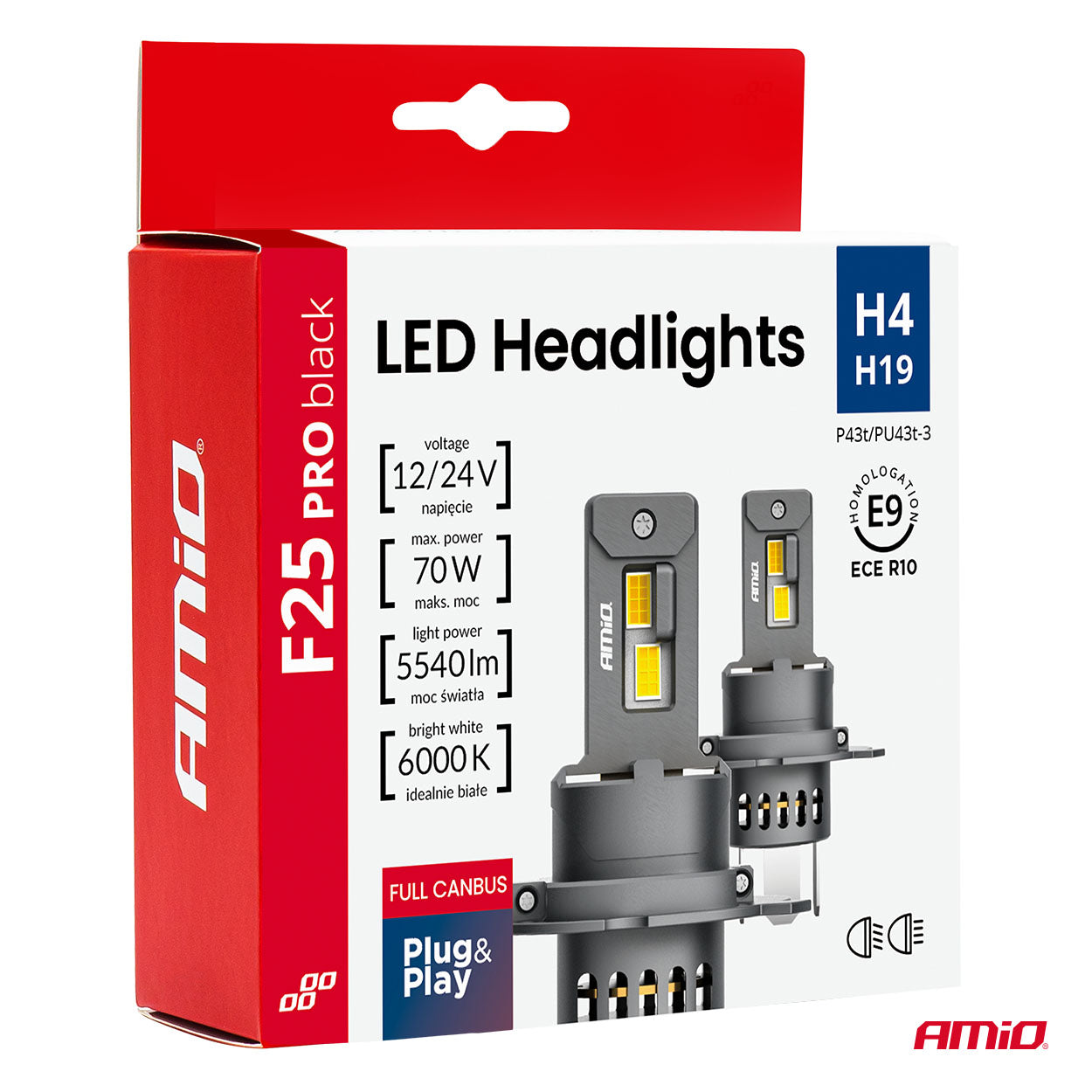 F25 PRO BLACK LED-pære i aluminiumskonstruktion