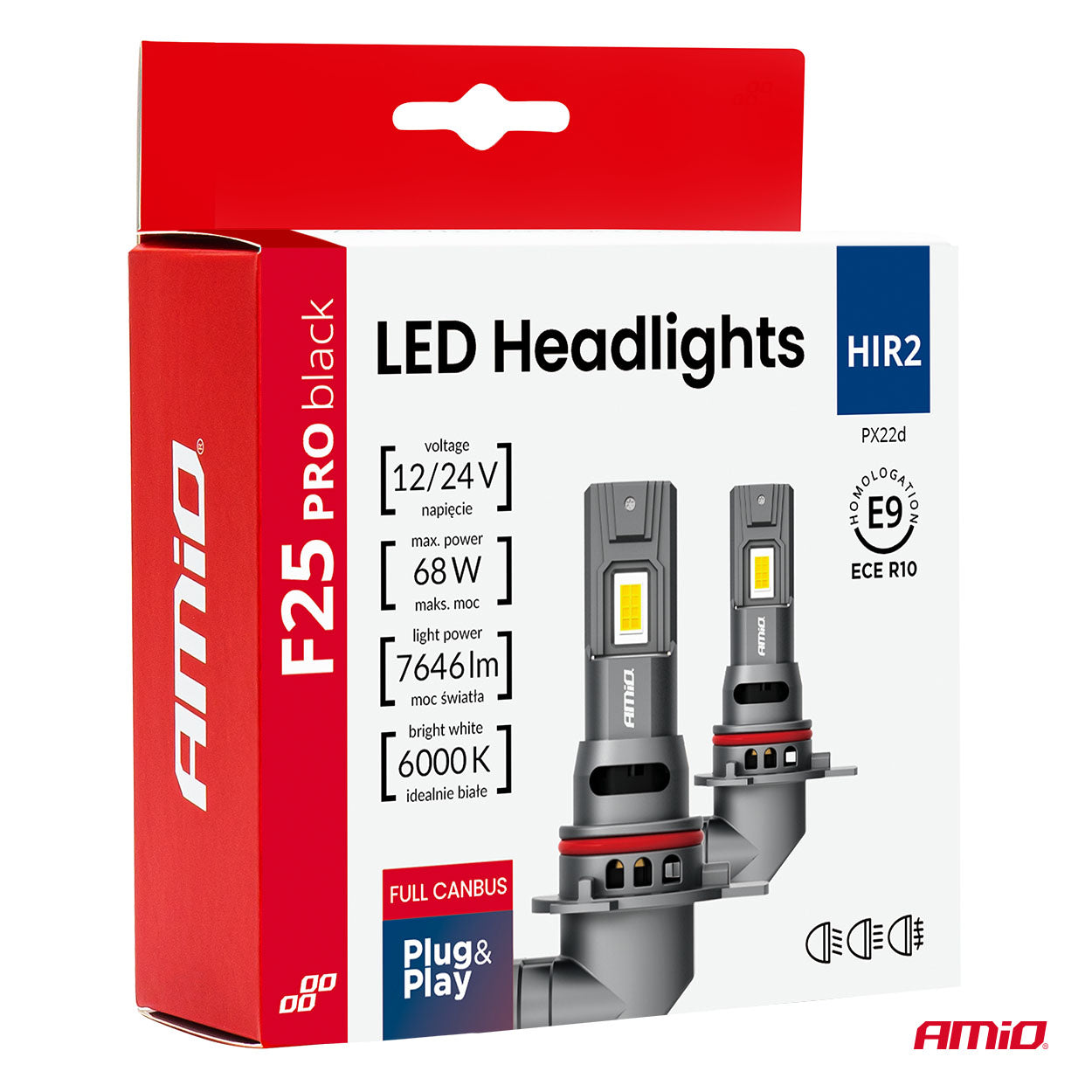 LED-forlygte med HIR2a-sokkel