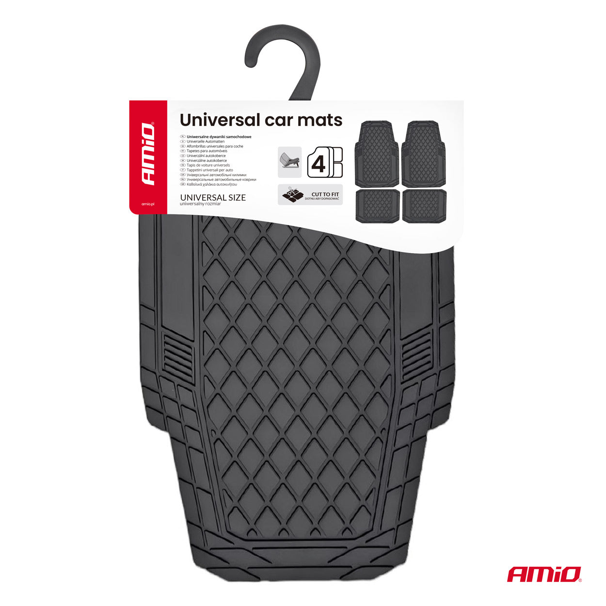 Tapis de voiture universel noir en PVC CM-03