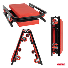 Brancard de mécanicien pliable avec roues en PP