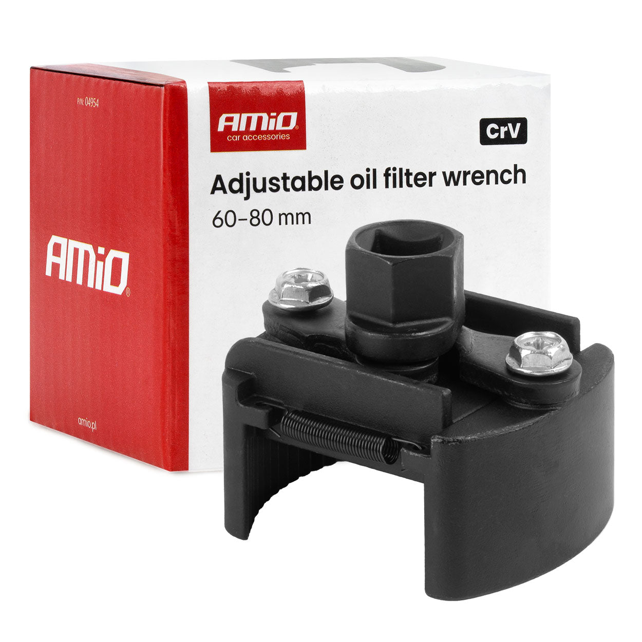 Clé à filtre à huile réglable en acier CrV pour filtres à huile de 60 à 80 mm